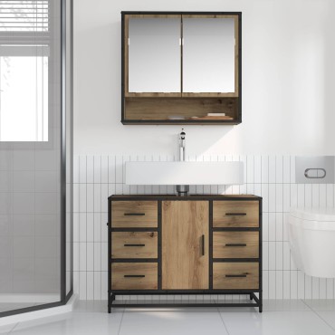 vidaXL Σετ Επίπλων Μπάνιου 2 τεμ. Artisan Oak 80x33x60 εκ