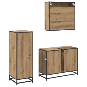 vidaXL Σετ Επίπλων Μπάνιου 3 τεμ. Artisan Oak 80x33x60 εκ