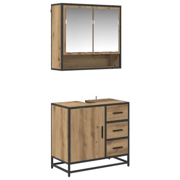 vidaXL Σετ Επίπλων Μπάνιου 2 τεμ. Artisan Oak 65x33x60 εκ