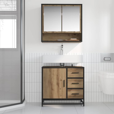vidaXL Σετ Επίπλων Μπάνιου 2 τεμ. Artisan Oak 65x33x60 εκ