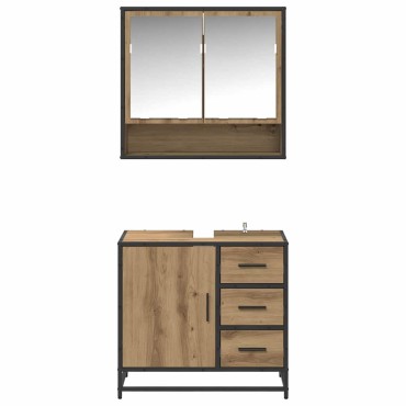 vidaXL Σετ Επίπλων Μπάνιου 2 τεμ. Artisan Oak 65x33x60 εκ