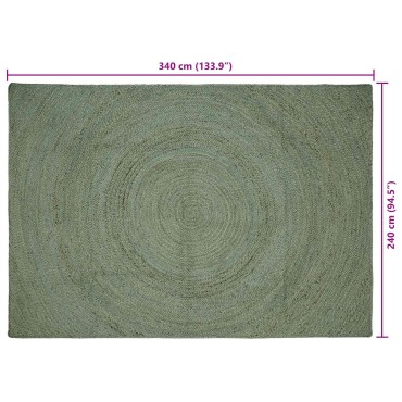 vidaXL Χαλιά χώρου Λαδί 240x340cm Γιούτα