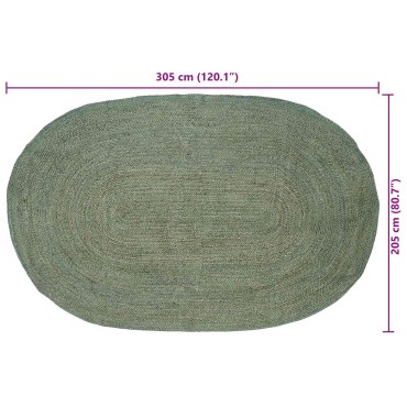 vidaXL Χαλιά χώρου Λαδί 205x305cm Γιούτα