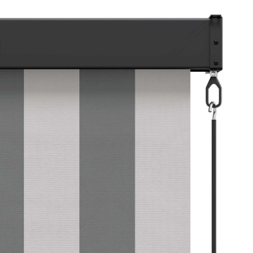 vidaXL Ρόλερ Γκρι και Λευκό 140 x 250 cm Ύφασμα και Αλουμίνιο