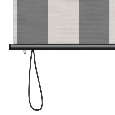 vidaXL Ρόλερ Γκρι και Λευκό 140 x 250 cm Ύφασμα και Αλουμίνιο