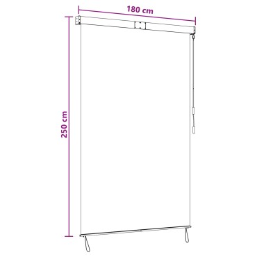 vidaXL Ρόλερ Γκρι και Λευκό 180 x 250 cm Ύφασμα και Αλουμίνιο