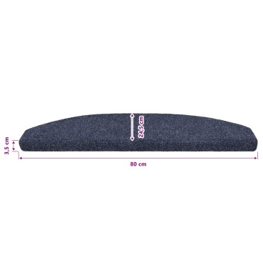vidaXL Αυτοκόλλητα Ματ Σκαλοπατιών 15 τεμ. 80 x 24,5 x 3,5 εκ. Μπλε