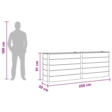 vidaXL Υπερυψωμένη Ζαρντινιέρα Μαύρο 250 x 50 x 91 εκ