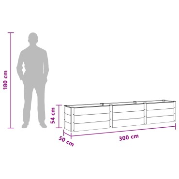 vidaXL Υπερυψωμένη Ζαρντινιέρα Μαύρο 300 x 50 x 54 cm