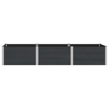 vidaXL Υπερυψωμένη Ζαρντινιέρα Μαύρο 300 x 100 x 54 cm