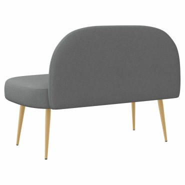 vidaXL Δερμάτινος Πάγκος με Πλάτη Σκούρο γκρι 110x60x76cm