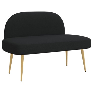 vidaXL Δερμάτινος Πάγκος με Πλάτη Μαύρο 110x60x76cm Πολυεστέρας
