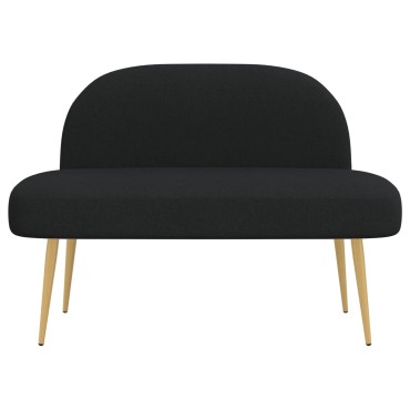 vidaXL Δερμάτινος Πάγκος με Πλάτη Μαύρο 110x60x76cm Πολυεστέρας