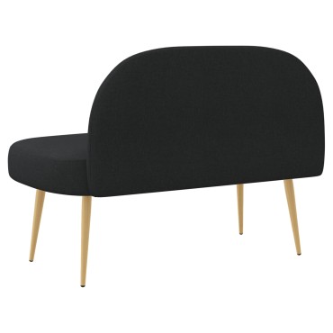 vidaXL Δερμάτινος Πάγκος με Πλάτη Μαύρο 110x60x76cm Πολυεστέρας