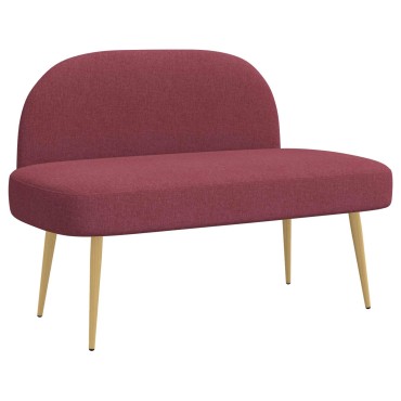 vidaXL Δερμάτινος Πάγκος με Πλάτη Μπορντό 110x60x76cm Πολυεστέρας