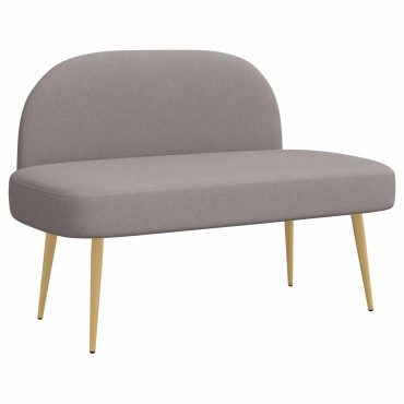 vidaXL Δερμάτινος Πάγκος με Πλάτη Taupe 110x60x76cm Πολυεστέρας