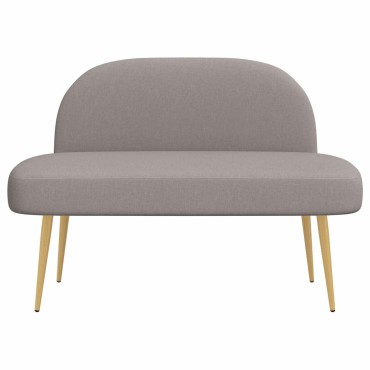 vidaXL Δερμάτινος Πάγκος με Πλάτη Taupe 110x60x76cm