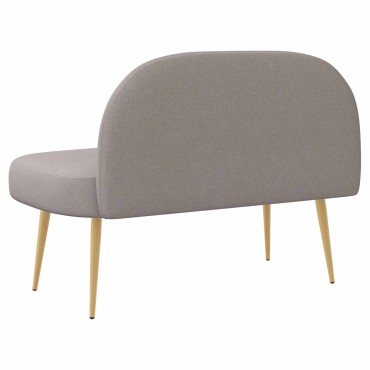 vidaXL Δερμάτινος Πάγκος με Πλάτη Taupe 110x60x76cm