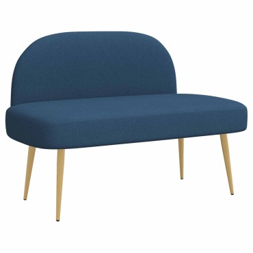 vidaXL Δερμάτινος Πάγκος με Πλάτη Μπλε 110x60x76cm Πολυεστέρας