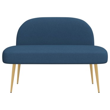 vidaXL Δερμάτινος Πάγκος με Πλάτη Μπλε 110x60x76cm Πολυεστέρας