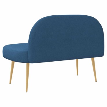 vidaXL Δερμάτινος Πάγκος με Πλάτη Μπλε 110x60x76cm Πολυεστέρας
