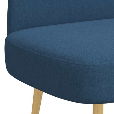 vidaXL Δερμάτινος Πάγκος με Πλάτη Μπλε 110x60x76cm Πολυεστέρας