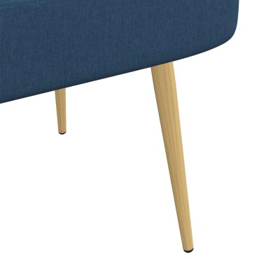 vidaXL Δερμάτινος Πάγκος με Πλάτη Μπλε 110x60x76cm Πολυεστέρας