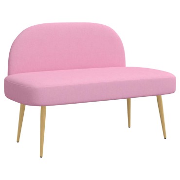 vidaXL Δερμάτινος Πάγκος με Πλάτη Ροζ 110x60x76cm Πολυεστέρας