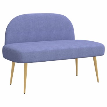 vidaXL Δερμάτινος Πάγκος με Πλάτη Μπλε τζιν 110x60x76cm