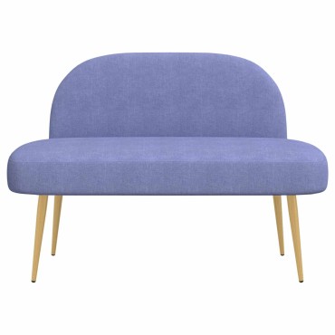 vidaXL Δερμάτινος Πάγκος με Πλάτη Μπλε τζιν 110x60x76cm