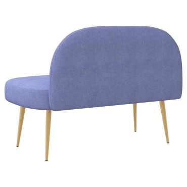 vidaXL Δερμάτινος Πάγκος με Πλάτη Μπλε τζιν 110x60x76cm