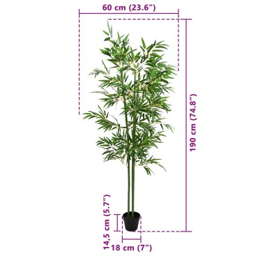 vidaXL Τεχνητό Δέντρο Μπαμπού 4 τεμ. Πράσινο 60 x 18 x 190 εκ