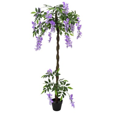 vidaXL Τεχνητό Φύλλο Φασολιών Μοβ 80 x 18 x 160 εκ. Ύφασμα και Ξύλο