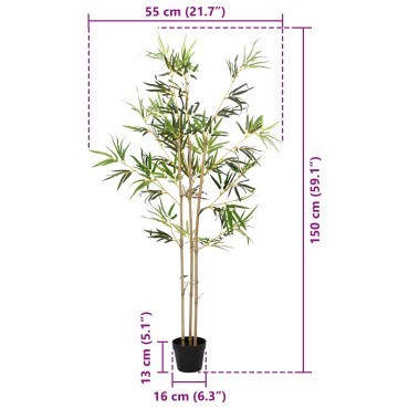 vidaXL Τεχνητό Δέντρο Μπαμπού Πράσινο 55 x 16 x 150 εκ