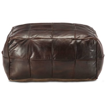 vidaXL Πουφ Σκούρο Καφέ 60x60x30cm από Γνήσιο Δέρμα Κατσίκας 1 τεμ.