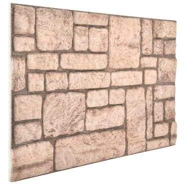 vidaXL Πάνελ τοίχου 10 τμχ. 100 x 50 cm Μπεζ Αφρός EPS