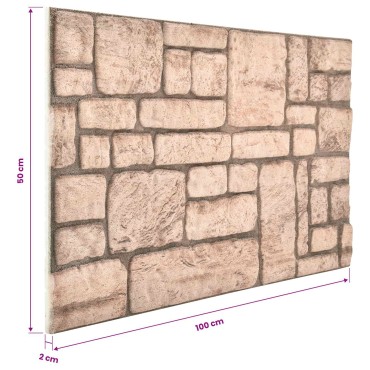 vidaXL Πάνελ τοίχου 10 τμχ. 100 x 50 cm Μπεζ Αφρός EPS