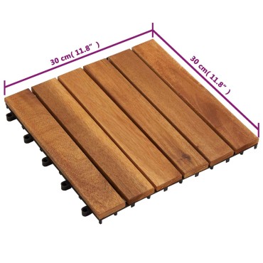 vidaXL Πλάκα Κατασκευής 20 τμχ. Καφέ 30 x 30 cm Ξύλο Ακακίας