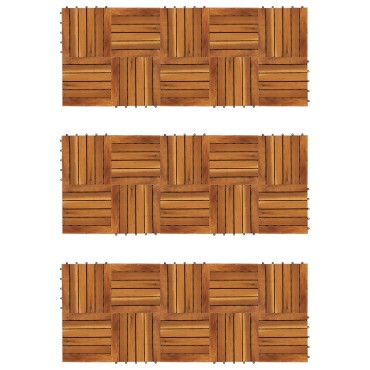 vidaXL Πλάκα Κατασκευής 30 τμχ. Καφέ 30 x 30 cm Ξύλο Ακακίας