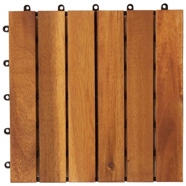 vidaXL Πλάκα Κατασκευής 30 τμχ. Καφέ 30 x 30 cm Ξύλο Ακακίας
