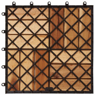 vidaXL Πλάκα Κατασκευής 20 τμχ. Καφέ 30 x 30 cm Ξύλο Ακακίας