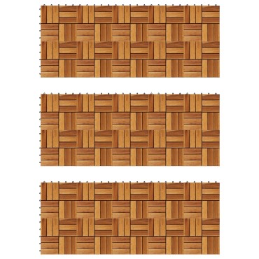 vidaXL Πλάκα Κατασκευής 30 τμχ. Καφέ 30 x 30 cm Ξύλο Ακακίας