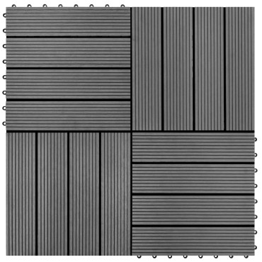 vidaXL Πλάκα Κατασκευής 22 τμχ. Γκρι 30 x 30 cm WPC
