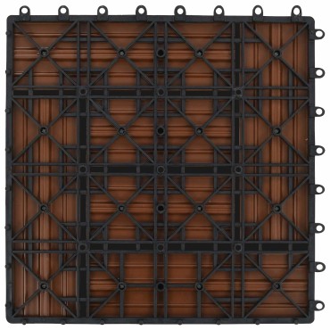 vidaXL Πλάκα Κατασκευής 22 τμχ. Καφέ 30 x 30 cm WPC