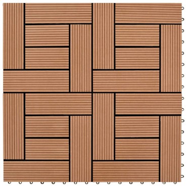 vidaXL Πλάκα Κατασκευής 22 τμχ. Καφέ 30 x 30 cm WPC
