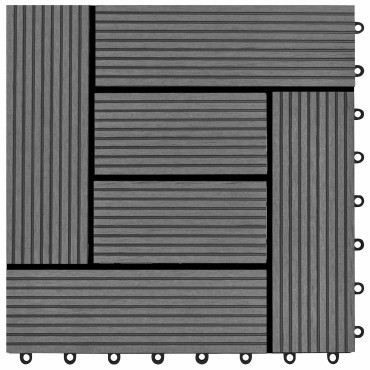 vidaXL Πλάκα Κατασκευής 22 τμχ. Γκρι 30 x 30 cm WPC