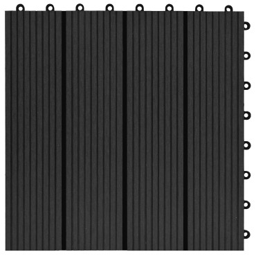 vidaXL Πλάκα Κατασκευής 22 τμχ. Μαύρο 30 x 30 cm WPC