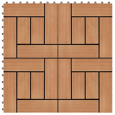 vidaXL Πλάκα Κατασκευής 22 τμχ. Ξύλο teak 30 x 30 cm WPC