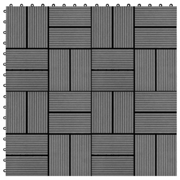 vidaXL Πλάκα Κατασκευής 22 τμχ. Γκρι 30 x 30 cm WPC
