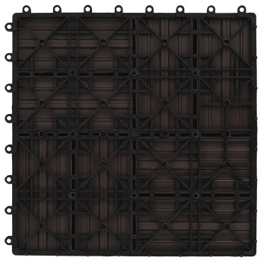 vidaXL Πλάκα Κατασκευής 22 τμχ. Σκούρο Καφέ 30 x 30 cm WPC